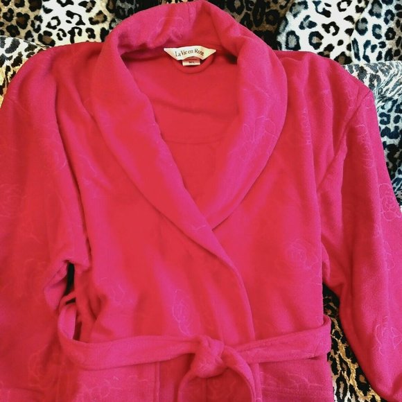 ✨HOST PICK!✨  Red Robe & Slippers Set, La Vie En Rose, M/L - Picture 6 of 8